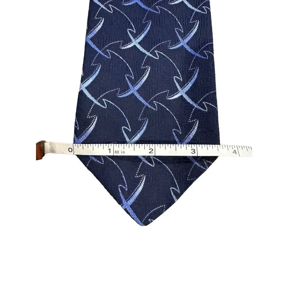 Paul Stuart Navy Slice 100% Silk Handmade in USA Neck Tie